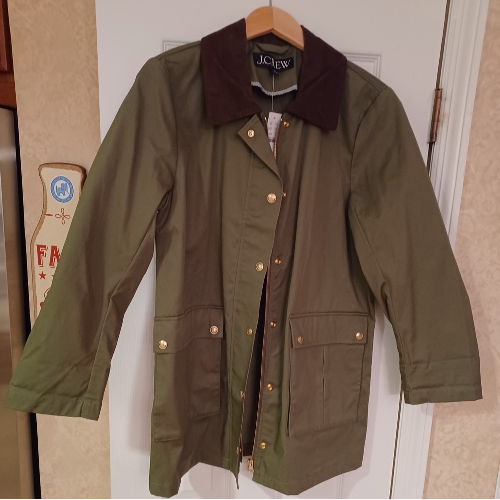 J. Crew Heritage Barn Coat with Dark Brown Collar - Women’s